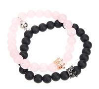 SHERCHPRY 1 Pair Couple Beaded Crown Design Matching Initial for Men Women Lightweight Durable Jewelry for Anniversary Valentine Day Everyday Wear