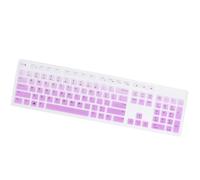 SHERCHPRY 1 PC Silicone Keyboard Protective Cover for Wired Keyboard Gradient Purple Ultra-thin Dustproof Film Easy-clean Silicone Skin Compatible with US Layout
