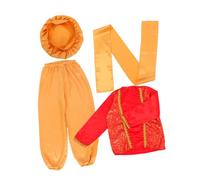 SHERCHPRY 1 Set Boys Prince Costume - Kids Arabian Style Charming Dress-up with Hat and Belt for Halloween School Plays and Theme Parties - M