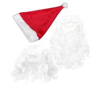 SHERCHPRY 1 Set Santa Claus Wig Kit with Beard and Hat Deluxe Santa Cosplay Props for Christmas Parties Easy to Wear Wig for Festive Fun and Joy