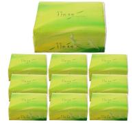 SHERCHPRY 10 Packs of Outdoor Travel Bamboo Pulp Paper Napkins, Biodegradable Extraction Type Tissues Made from Natural Bamboo Pulp, Practical Light Yellow Paper for Public and Bar Use