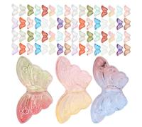 SHERCHPRY 100Pcs Gradient Color Butterfly Glass Beads for Jewelry Making, Butterfly Charms for Bracelet Necklace Earring Pendant, Mixed Colors DIY Craft Supplies