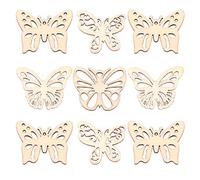 SHERCHPRY 100pcs Natural Wooden Butterfly Slices for DIY Crafts, Eco-Friendly Wood Craft Material, Unfinished Wooden Pieces for Home Decoration and Card Making
