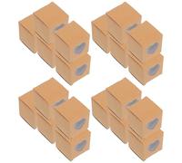 SHERCHPRY 100pcs Square Kraft Paper Candy Boxes with Heart Shape Window, Portable Party Favor Boxes for Wedding, Festival, and Holiday Treat Packaging