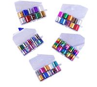 SHERCHPRY 10grids Sky Pattern Nail Art Sticker Kit Stick Toe Nails Professional Manicure Paste Decals