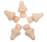 SHERCHPRY 10pcs 5cm Wooden Mushroom Models DIY Graffiti Craft Set, Unfinished Mini Mushroom Ornaments for Home Decor and Painting