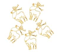 SHERCHPRY 10Pcs Christmas Alloy Open Back Bezel Pendant Frames, Thick Edge Metal Jewelry Settings for DIY Craft, Reindeer Design, Gold Tone Hollow Charms for Necklace and Bracelet Making