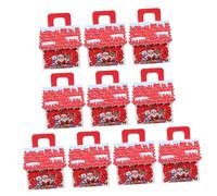 SHERCHPRY 10pcs Christmas House Candy Boxes with Handles Durable European Style Treat Containers for Cookies Chocolates and Holiday Goodies Festive Gingerbread Design for Party Favors and