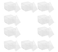SHERCHPRY 10PCS Small Square Display Boxes 5.5x5.5x4.5cm with Lid - Plastic Mineral Specimen Storage Case for Rock Collection and Crystal Display