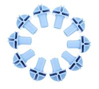 SHERCHPRY 10pcs Universal Abs Bird Cage Caster Connectors and Rolling Wheel Adapters with Safe Clip-on Design for Wardrobes and Multiple Cages, Small Plastic Spinner Wheel Replacement