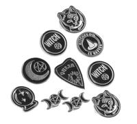 SHERCHPRY 10pcs Vintage Punk Brooch Alloy Badge DIY Decor Accessory of Witches Hat Hatpin Craft Supplies for Clothes Style