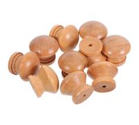 SHERCHPRY 10pcs Wooden Kitchen Cabinet Knobs Round Mushroom Shape Drawer Knobs Wood Handles Easy Installation Decorative Accessory for Furniture Doors and Drawers