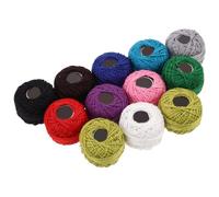 SHERCHPRY 12pcs Cotton Embroidery Thread Set for Cross Stitch DIY Craft Floss Colorful Hand Embroidery Threads for Bracelets Knitting Accessories