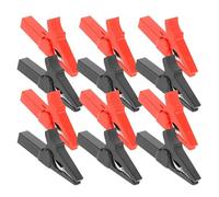 SHERCHPRY 12pcs Heavy Duty Copper Alligator Clips with Spring Loaded Strong Grip, Insulated Battery Clamps Compatible with 4mm Banana Plugs for Electronic Devices and Experimental Setups