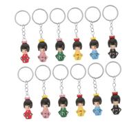 SHERCHPRY 12Pcs Kimono Doll Keychain Adorable Style Hanging Key Ring for Women Cartoon Pendant Decor for Bags Backpacks Handbags and