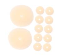 SHERCHPRY 12pcs Large Hair Bun Makers for Women and Teen Easy to Use Lazy Bun Styling Tools Lightweight Beige Donut for Secure Daily and Special Occasion Hairdos