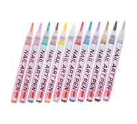 SHERCHPRY 12pcs Nail Art Graffiti Pens Portable DIY Nail Drawing Tools with Fine Tip for Dots Lines and Patterns Multi Color for Professional and Personal Manicure Designs