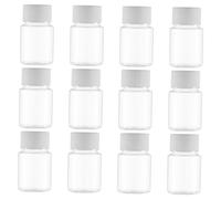 SHERCHPRY 12pcs Plastic Dispensing Bottles Empty Caps for Medicine Storage for Travel and Home Use
