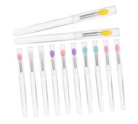 SHERCHPRY 12pcs Portable Silicone Lipstick Applicator Wands Covered Lip Brush Lip Gloss Brush for Women Makeup Tools Travel Dust Cover for Applying Lipstick and Gloss The Go