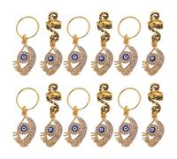 SHERCHPRY 12pcs Snake-shaped Braided Hair Ring Hair Charms Braids Braid Accessories Evil Eye Spiral Dreadlock Rings for Women Holiday Festival Spiral Pendants