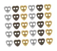 SHERCHPRY 150pcs Mini Heart Shaped Alloy Buttons 4mm Small DIY Doll Clothes Accessories for Sewing Craft Supplies with Gold Silver and Bronze Colors