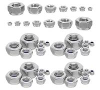 SHERCHPRY 180Pcs Metric Stainless Steel Lock Nut Set M3-M12 Hexagonal Self-Locking Nuts for DIY Electronics Repair Machine Projects Industrial Fasteners
