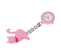 SHERCHPRY 1Pc Adorable Nurse Pocket Watch Cute Cat Quartz Hanging Watch for Nurses Doctors Easy Clip Design Practical Lovely Fob in Pink for Healthcare Professionals