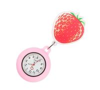 SHERCHPRY 1pc Adorable Strawberry Pocket Watch for Silicone Fob Watch Cute Retractable Design for Medical Staff for Nursing Professionals