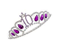 SHERCHPRY 1pc Rhinestone Tiara Headdress for Little Elegant Party Crown Decor for Birthdays Performances and Daily Wear Comfortable Fit Purple Number Design