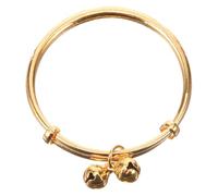 SHERCHPRY 1Pc Stylish Bracelet with Bell Imitation Gold Full Moon Blessings Bangle for S Inner Diameter for Birthdays Showers