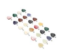 SHERCHPRY 1set Mixed Color Heart Shaped Crystal Stone Ornaments Natural Healing Gemstones for Home Decor DIY Crafts Garden and Fish Tank Adornments 24pcs
