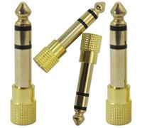 SHERCHPRY 2 Pairs 3.5mm to 6.5mm Headphone Jack Adapter, Durable Metal Audio Adapter Compatible with Computers and Tablets