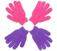SHERCHPRY 2 Pairs Exfoliating Bath Gloves for Shower Body Scrubbing Gloves to Remove Dead Skin Creative Jacquard 4pcs Set 2 2 Rose