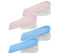 SHERCHPRY 2 Pairs Silicone 5-Layer Height Increase Insoles, Adjustable Invisible Shoe Inserts for Men and Women, Cushion Heel Pads for Comfortable Height Boost and Foot Support