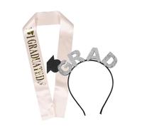 SHERCHPRY 2 Pcs Graduation Headband and Sash Set Unique Design for Graduation Parties Comfortable Wear for High School and College Graduates Striking Cap Accessories for Celebrations