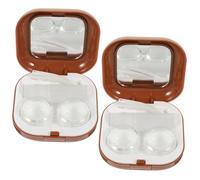 SHERCHPRY 2 Sets Travel Eye Box Small Cosmetic Container Eye Contacts Carrier for Girls Makeup