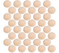 SHERCHPRY 200pcs Wooden Half Beads DIY Craft Wooden Beads Unfinished Wood Hemispheres Ready to Paint Beige Dome for Craft and DIY Projects