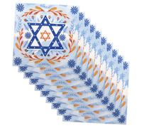 SHERCHPRY 20pcs Hanukkah Party Napkins Menorah Design Disposable Paper Tissue for Jewish Festivals for Holiday Cocktail Parties and Family Gatherings