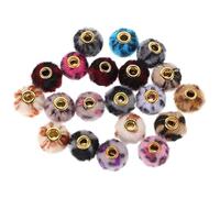 SHERCHPRY 20pcs Leopard Print Round Spacer Beads for DIY Jewelry Making Bracelets Straight Hole Compatibility Craft Accessories