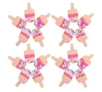 SHERCHPRY 20pcs Mini Ice Cream Hair Clips Charms, Flat Back Polymer Clay Dessert Embellishments for Craft Supplies and Hair Bow Centers, Pink and Yellow