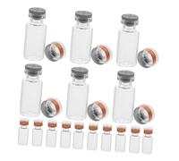 SHERCHPRY 20pcs Small Glass Vials with Caps Durable Reusable Laboratory Sample Bottles for Powder Liquids Essential Oils Storage Transparent Vials for Chemistry and Pharmaceutical Use