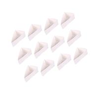 SHERCHPRY 20PCS White Triangle Paper Mousse Boxes Disposable Cupcake Carriers Simple Bakery Wrapping Boxes for Wedding Birthday Parties with Easy Installation