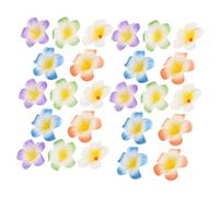 SHERCHPRY 25pcs Plumeria Flower Hair Clips Tropical Faux Floral Hairpins for Women Bridal Wedding Luau Beach Party Hair Accessories with White Edged Orange Core in Orange Blue Purple Green