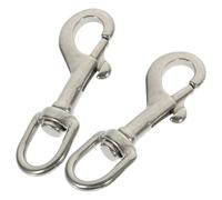 SHERCHPRY 2pcs 316 Stainless Steel Swivel Hook 87mm Heavy Duty Underwater Bolt Snap Hook Single Headed Trigger Clip for Diving, Pet Leash, Industrial Use