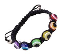 SHERCHPRY 2Pcs Adjustable Evil Eye Bracelet Hand Braided Woven Jewelry for Male Female for Birthdays Festivals Charming Durable Design