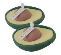 SHERCHPRY 2Pcs Avocados Modeling Scented Candle Gift Aromatherapy Candles for Home Decor Smokeless Birthday Aroma with Gentle Romantic Light Creative Desktop Ornament for Women and Friends
