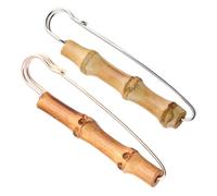 SHERCHPRY 2pcs Bamboo Joint Decorative Brooch Pin Set Vintage Style Natural Wood Lapel Pins Unisex Clothing Corsage for Business Suits and Formal Wear Random Color