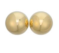 SHERCHPRY 2pcs Baoding Handball Brass Hand Exercise Ball for Therapy Relaxation Stress Relief Round Golden