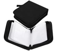 SHERCHPRY 2pcs Black CD Storage Cases with 40 Capacity, Protective Lightweight DVD Holder Made of Polypropylene Non-Woven Material, for Home and Travel Use
