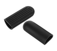 SHERCHPRY 2pcs Black Silicone Scooter Kickstand Protective Sleeve, Non-slip Electric Scooter Foot Support Cover with Extended Design for Outdoor Parking and Mobility Use